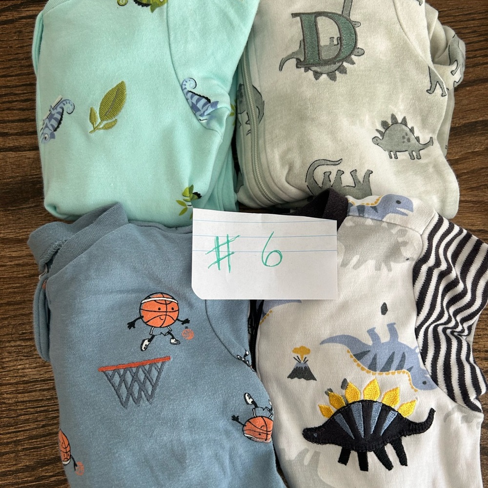 Dinosaur and Basketball Themed Baby Onesies